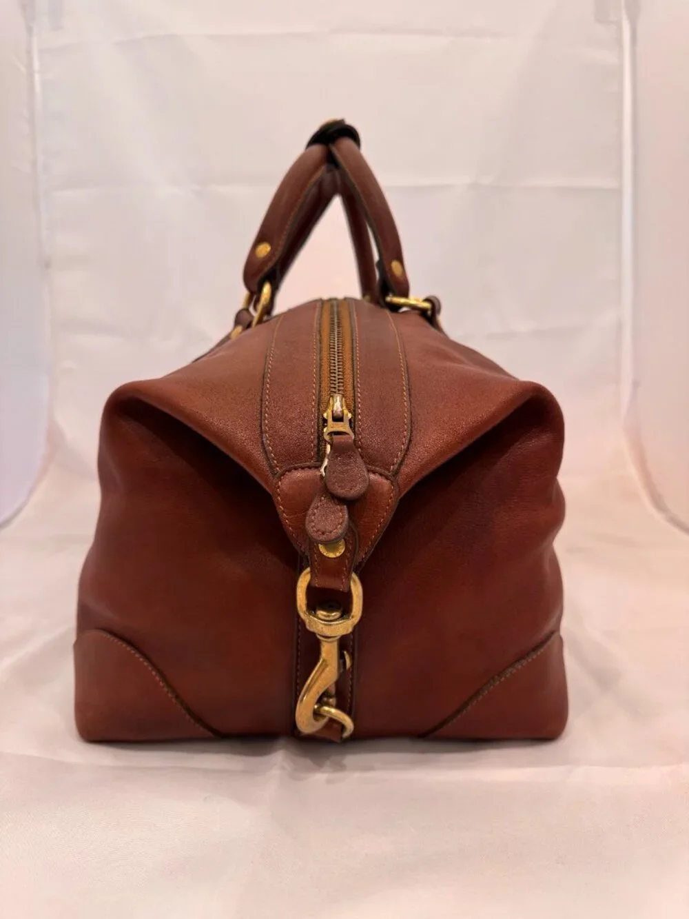 Ghurka Cavalier No. 96 Vintage Chestnut Leather Duffel Bag